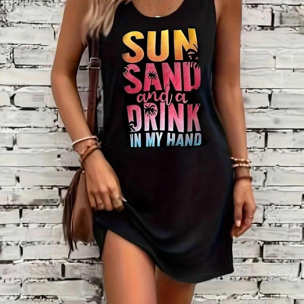 SHEIN Black Graphic Mini Dress - Picture 3 of 4